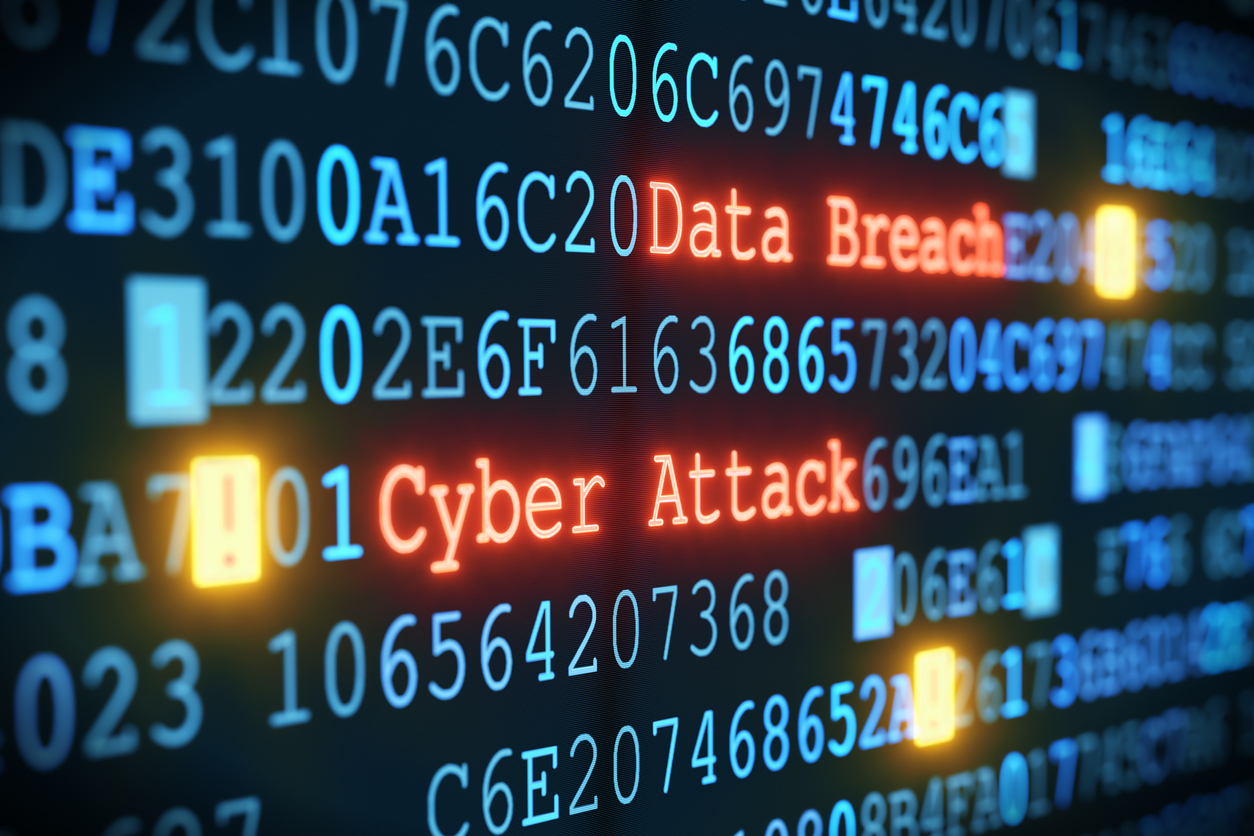Cyber Attack, Data Breach with digits